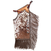 Brown Cowhide Chinks with Twisted Fringe